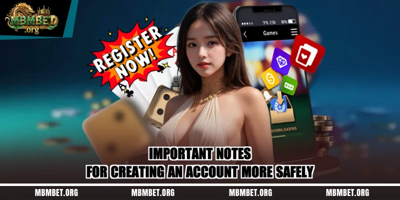 Important notes for creating an account more safely