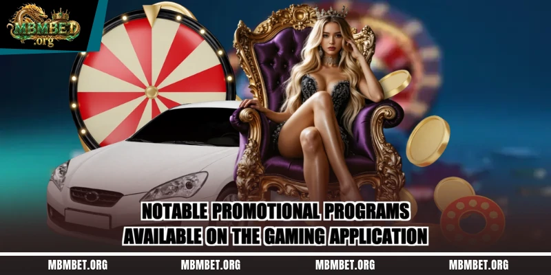 Notable promotional programs available on the gaming application