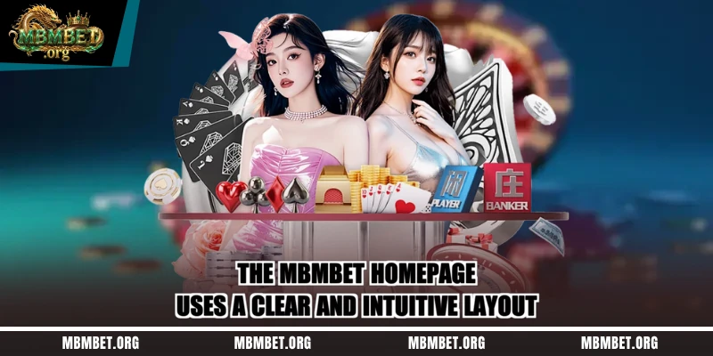 The Mbmbet homepage uses a clear and intuitive layout